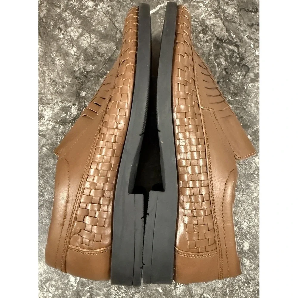 Irvine Park Men's Hurache Loafer‎ Leather Slip on Shoe Brown Sz 9.5 W NWOT